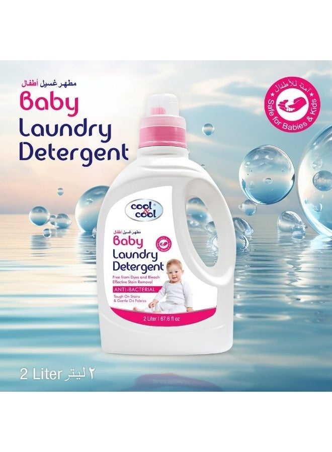 Cool & Cool Baby Laundry Detergent Liquid 2 Liters – Gentle, Effective Cleaning, Dye-Free & Bleach-Free, Safe for Babies & Kids - Image 3